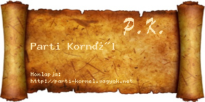 Parti Kornél névjegykártya